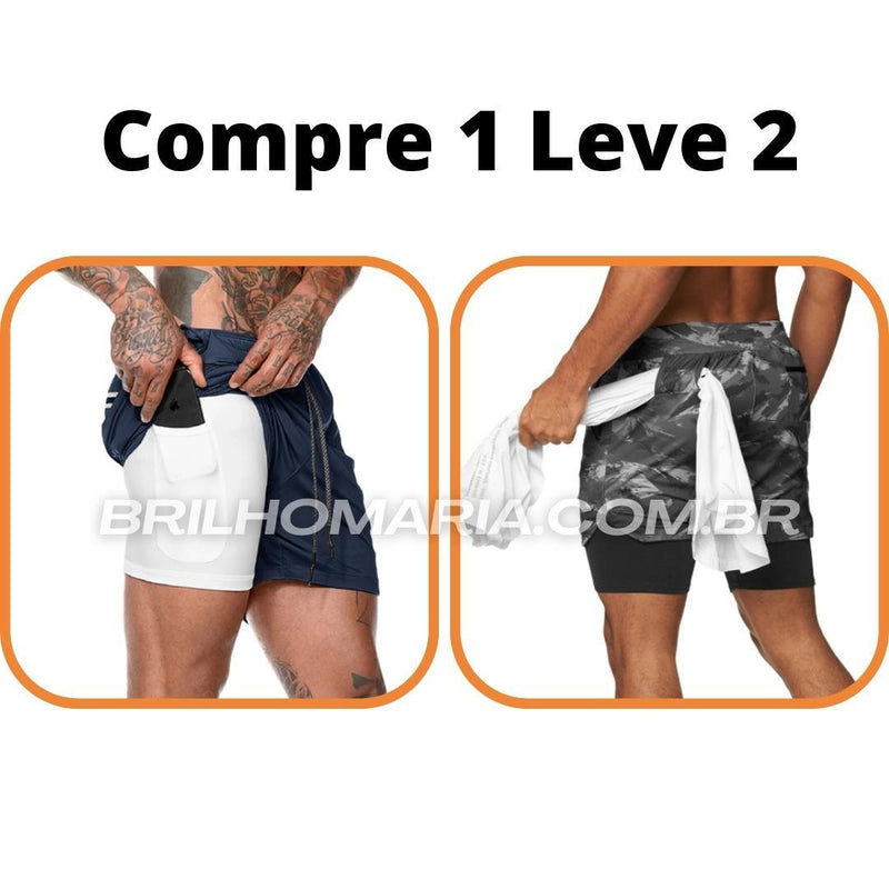 Short Profit® dupla camada COMPRE 1 LEVE 2 - blackatitudea