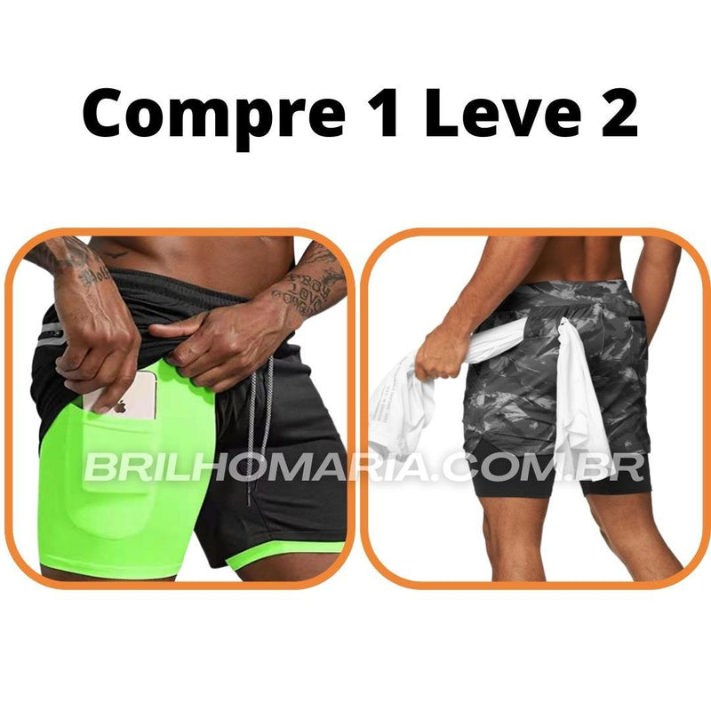 Short Profit® dupla camada COMPRE 1 LEVE 2 - blackatitudea