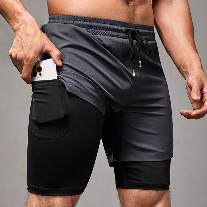 Short Dry Fit Masculino Com Compressão 2 em 1 - Performance Pro